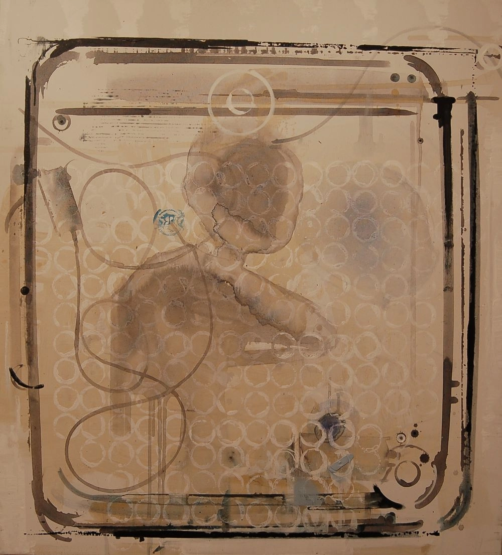 U tranziciji (kofer),akril na pl.,100x90cm,2009. manja 1